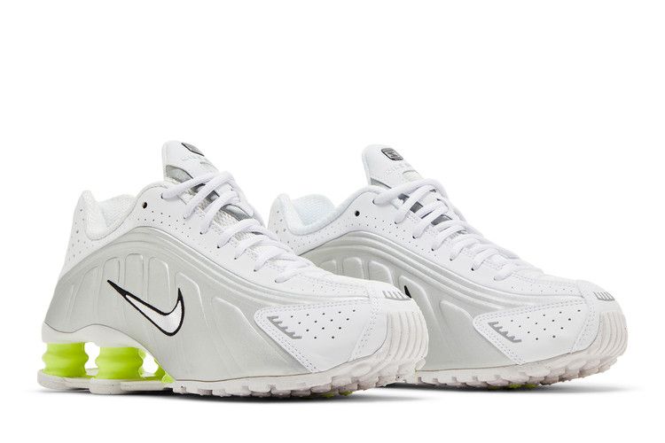 Nike Shox R4 White Metallic Silver Volt - AR3565-102