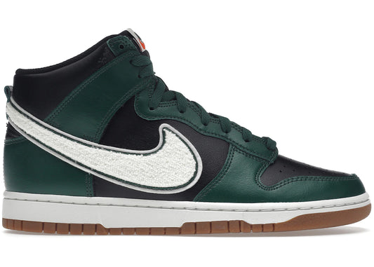 Nike Dunk High Chenille Swoosh Black Green - DR8805-001