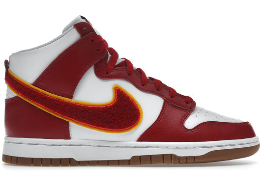 Nike Dunk High Chenille Swoosh White Gym Red - DR8805-101