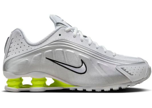 Nike Shox R4 White Metallic Silver Volt - AR3565-102